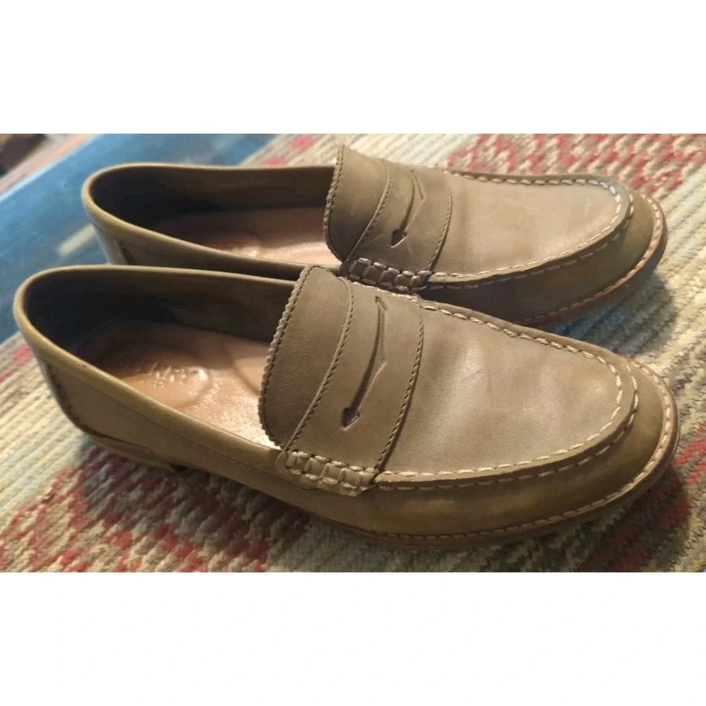 SPERRY Seaport Penny Loafer Leather Women's Size‎ 6 (STS82358) Taupe Brown